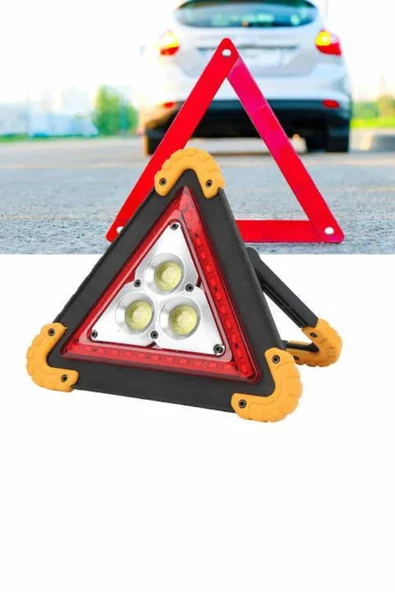 Solar Şarjlı Çok Fonksiyonlu Reflektör Işıklı Ikaz Lambası Acil Durum Reflektörü Acil Durum Uyarı Lambası - 2