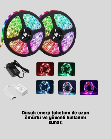 Uzaktan Kumandalı RGB Smart Şerit LED Işık Esnek ve Taşınabilir Dekorasyon - Resim 4