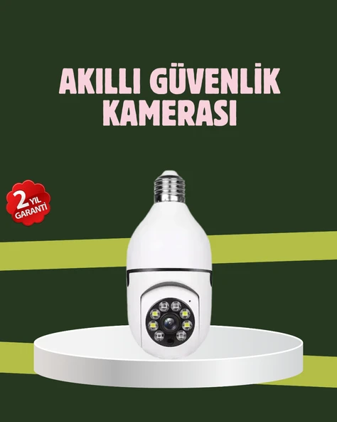 Akıllı Kamera Wifi Kamera Duylu Ampul Görünümlü 360 Derece Dönebilen Ev Kamerası (Kopya) ürün görseli 1