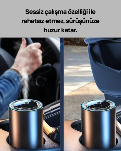 Araç İçi Difüzör Nemlendirici ve Aromaterapi Özellikli - 3