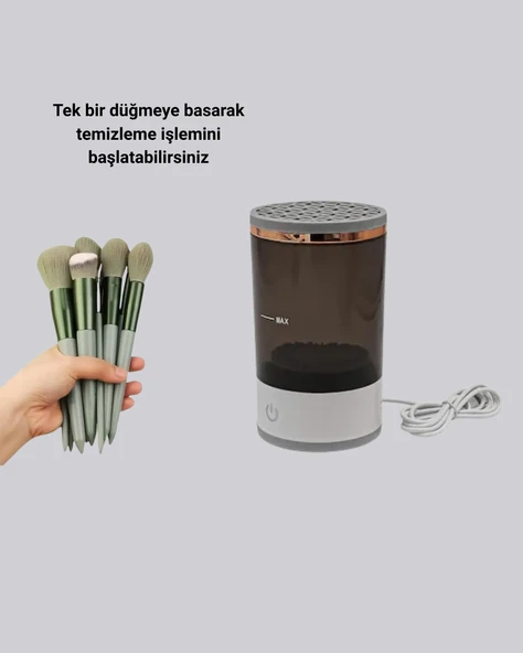 Profesyonel 13’lü Makyaj Fırçası + USB Fırça Temizleyici İkili Set - Resim 2