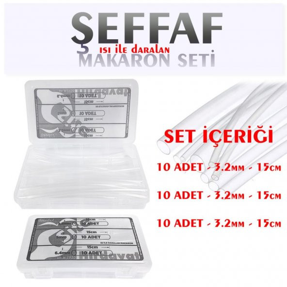 Şeffaf Makaron Seti