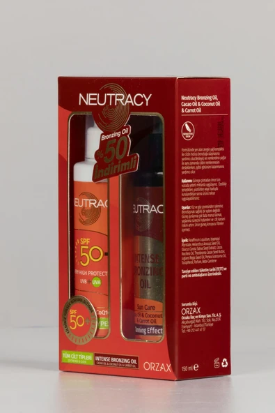 Neutracy Spf 50+ Güneş Koruyucu+Bronzing oil 150ml - 2