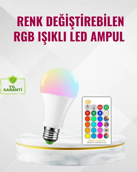 9 Watt Beyaz Işık ve Renk Ayarlı Akıllı LED Ampul ürün görseli