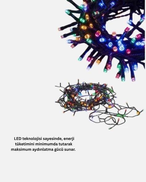 50 Ampullü 5 Metre LED Işık – 8 Modlu, Enerji Tasarruflu Dekoratif Aydınlatma - 4
