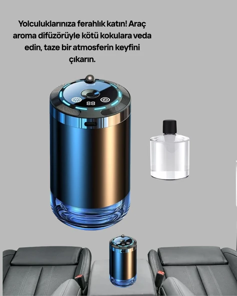 Araç İçi Difüzör Nemlendirici ve Aromaterapi Özellikli - 5