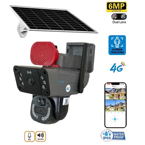 O-kam-3815 4g 6mp Dual Lens Solar Ptz Güneş Panelli Kamera - 2