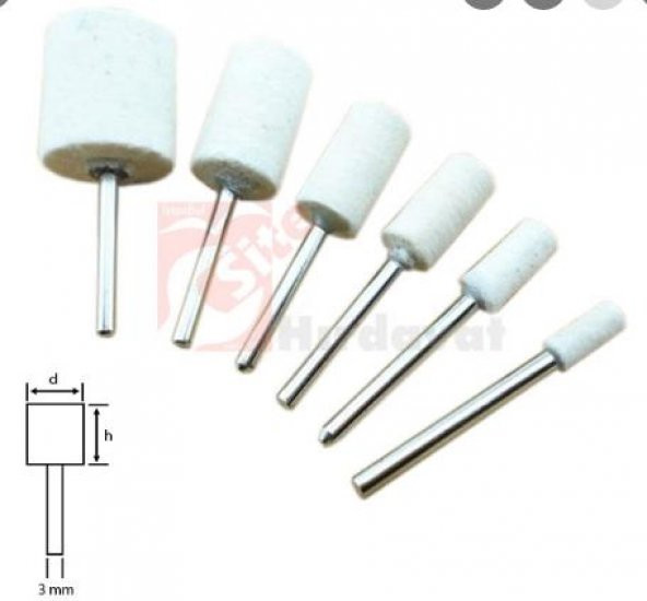 12x20 POLİSAJ KEÇESİ SAPLI 3mm SİLİNDİR - 2