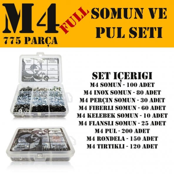 775 Parça M4 Somun Seti