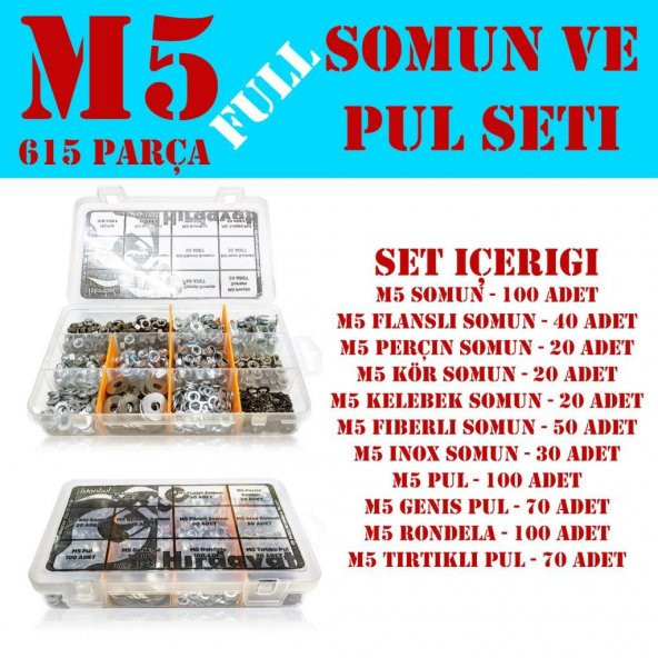 615 Parça M5 Somun Seti