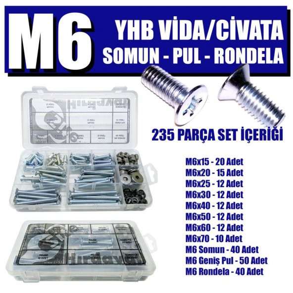 235 Parça M6 YHB Vida Seti