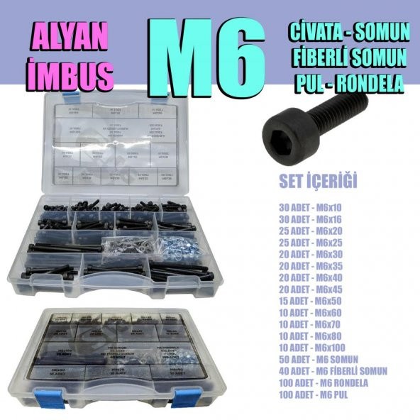 535 Parça M6 İmbus Set