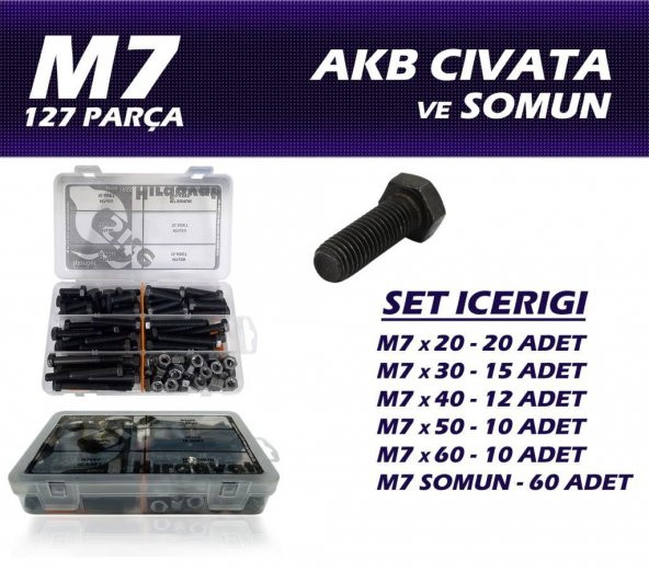 127 Parça M7 AKB Cıvata Seti