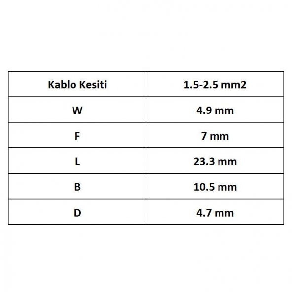 GBD-2050 Dişi Terminal İzoleli Kablo Ucu 100 Adet - 4