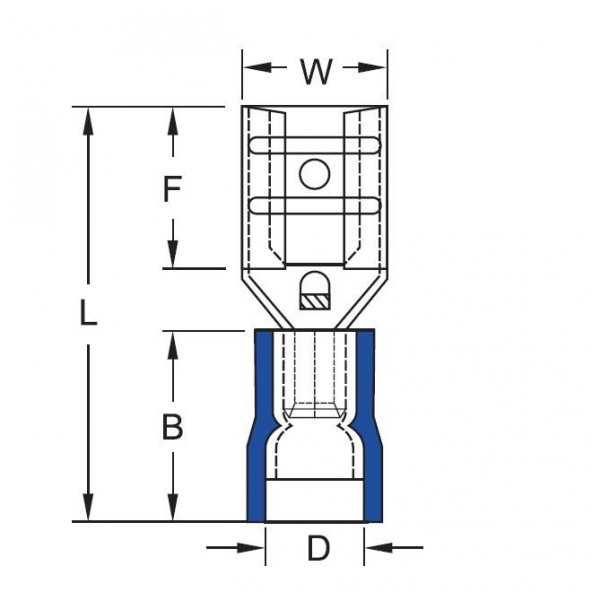 GFD2638 Dişi Faston İzoleli Kablo Ucu 60 Adet - 2