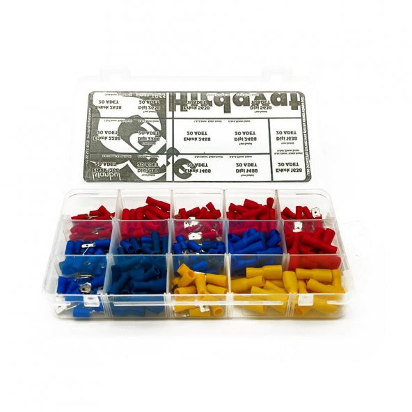 Tam İzoleli Faston Terminal Seti, Ortanca Paket 270 Parça - 6