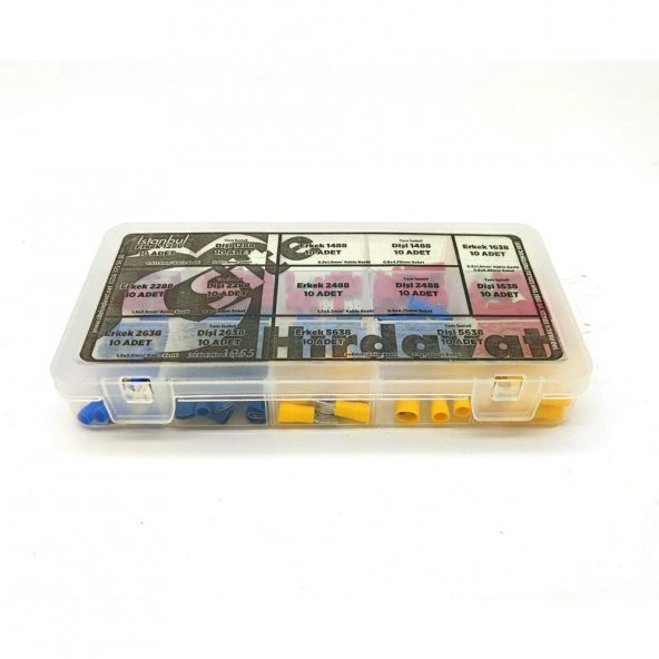 Tam İzoleli Faston Terminal Seti, Hesaplı Paket 140 Parça - 8