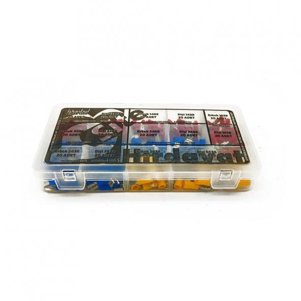 Yarım İzoleli Faston Terminal Seti, Ortanca Paket 270 Parça - 8