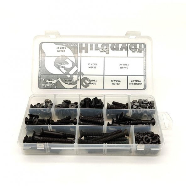 200 Parça M6 Havşa Baş İmbus Cıvata Somun ve Pul Seti - 3