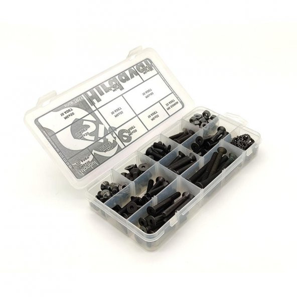 200 Parça M6 Havşa Baş İmbus Cıvata Somun ve Pul Seti - 7