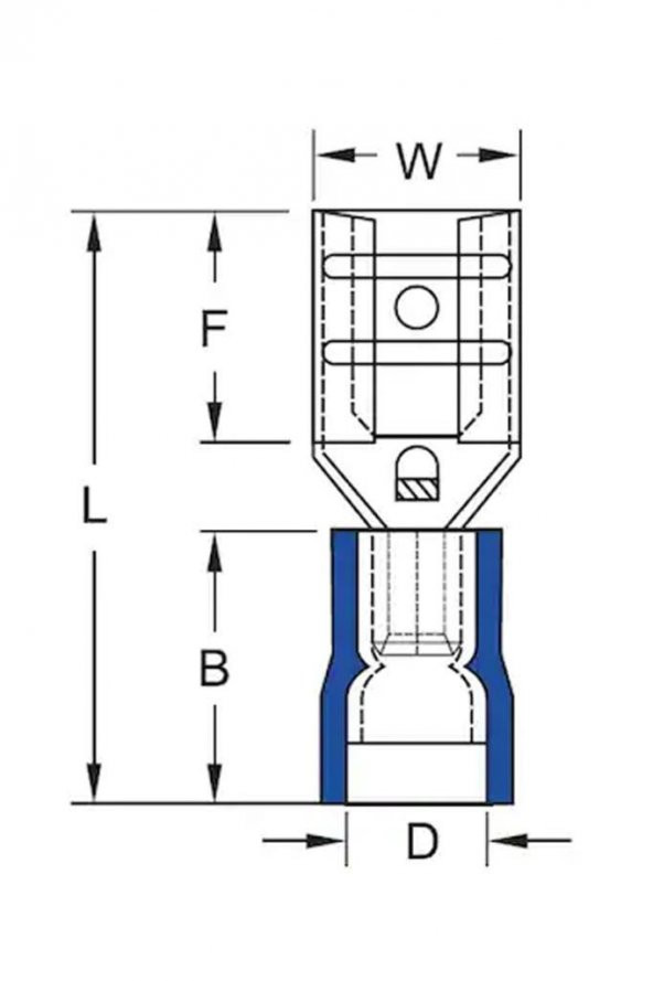 GFD1288 Dişi Faston İzoleli Kablo Ucu 100 Adet - 2