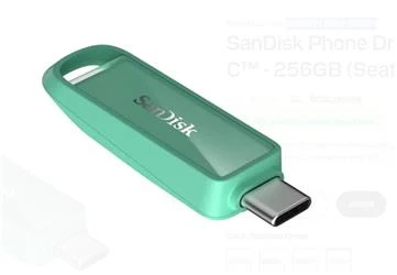 Sandisk SDIXS0N-256G-GN6NQ 256GB Phone Drive with USB-C-128GB (Seafoam Green) Flash Bellek - 4
