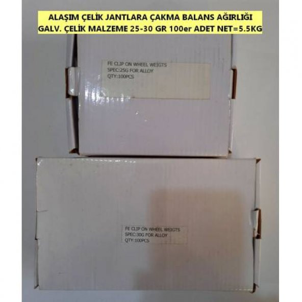 Alaşım Janta Çakma Balans Kurşunu Galvaniz Çelik 25 - 30gr