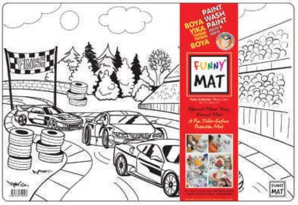 Funny Mat - Yarış Arabaları 33,5x48cm ürün görseli