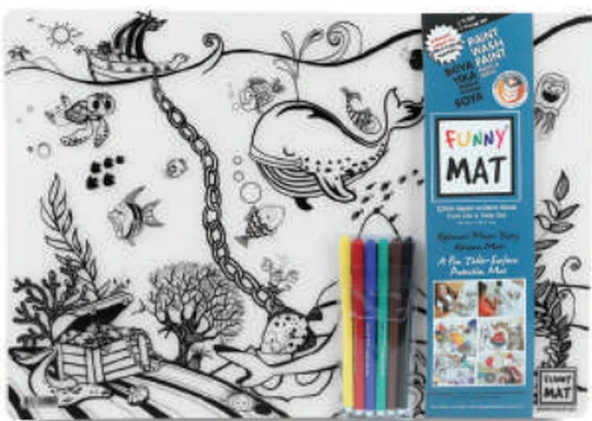 Funny Mat - Çiftlik Ve Derin Deniz 6'Lı Kalem Hediyeli 30 x 40 cm ürün görseli