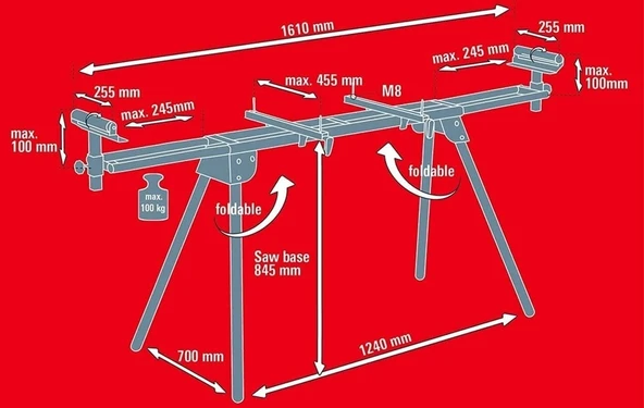 Einhell MSS 1610 Gönye Kesme ve Testere Tezgahı - Resim 4