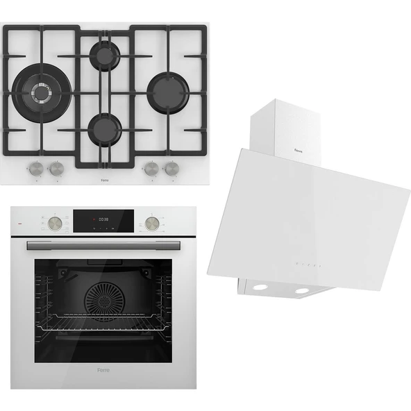 Ferre Flowart Serisi Beyaz Set (ED076 + QMS63CB +D078 ) ürün görseli 1