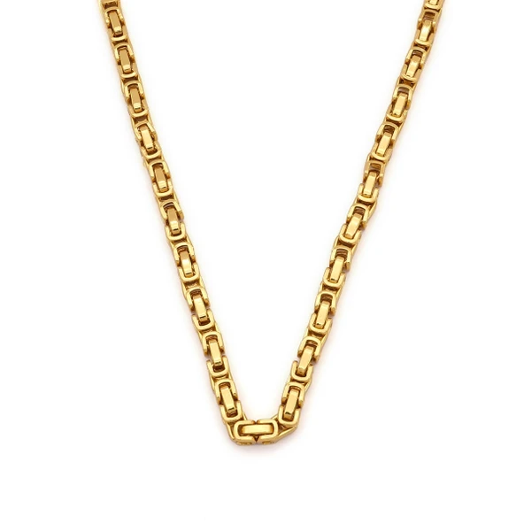 Altın Kaplama Kral Erkek Zincir Kolye ZN-519 ürün görseli