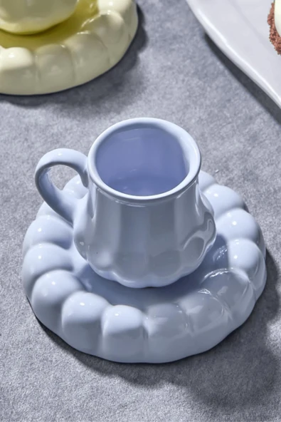 2 Kişilik Kahve Fincanı Takımı Seti - Modern Lüks Hediyelik Tasarım - Resim 3