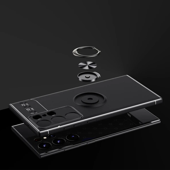 Royal Cover Samsung Galaxy Note 9 Kılıf Yüzüklü Şık Premium Silikon Kapak RCV/Ravel - Resim 4