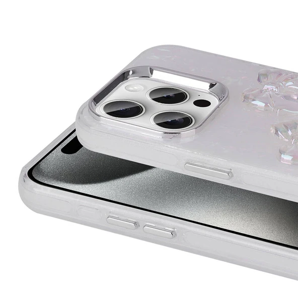 iPhone 15 Plus Kılıf Kabartma Figürlü Parlak Eralli Silikon Kapak - Resim 4