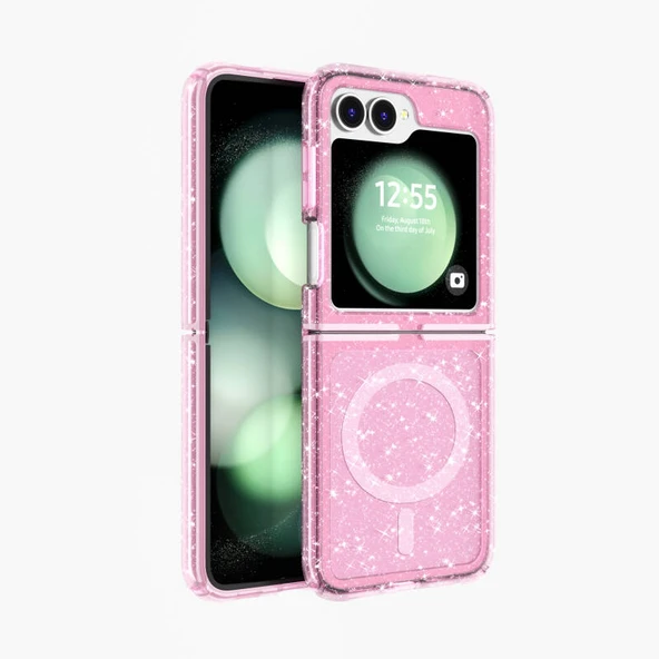 Royal Cover Samsung Galaxy Z Flip 6 Kılıf Şeffaf Yapılı ve Magsafe Özellikli Sert Premium Silikon Kapak RCV/Allstar - 1