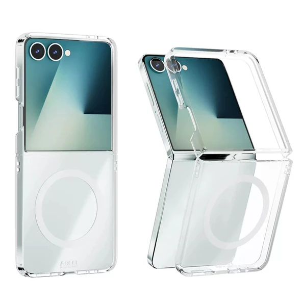 Royal Cover Samsung Galaxy Z Flip 7 Magsafe Özellikli Sert Yapılı Şeffaf Sert Silikon Kapak RYC/Porto - 1