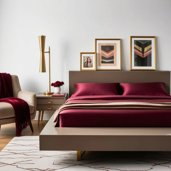 Antibakteriyel Terletmeyen İpek Saten Yastık Kılıfı 2'li 50x70 Bordo - Resim 4