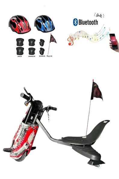 Citymate Drift Car Elektrikli Kaykay Bluetooth Dirift Kar Hoverboard Scooter + Koruma Ekipmanı D17 - Resim 2