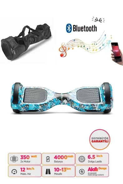 Elektrikli Kaykay Full Ledli Hoverboard Bluetooth Hoparlörlü 6.5 Inch D20 - Çanta Hediyelidir - Resim 6