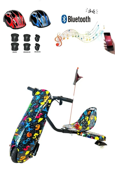 Drift Car Elektrikli Kaykay Bluetooth Dirift Kar Hoverboard Scooter Koruma Ekipmanı D08 - 5