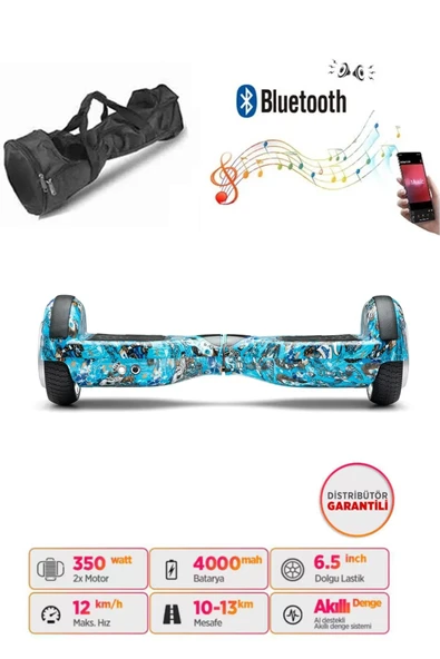 Elektrikli Kaykay Full Ledli Hoverboard Bluetooth Hoparlörlü 6.5 Inch D20 - Çanta Hediyelidir - Resim 5