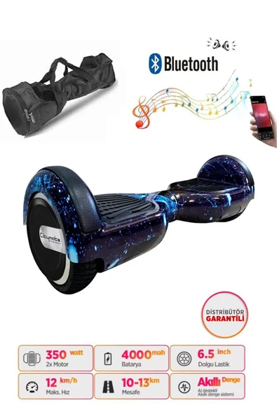 Elektrikli Kaykay Full Ledli Hoverboard Bluetooth Hoparlörlü 6.5 Inch Çanta Hediyeli D12 - 5