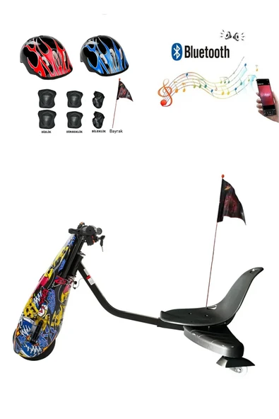 Citymate Drift Car Elektrikli Kaykay Bluetooth Dirift Kar Hoverboard Scooter + Koruma Ekipmanı D01 - 2