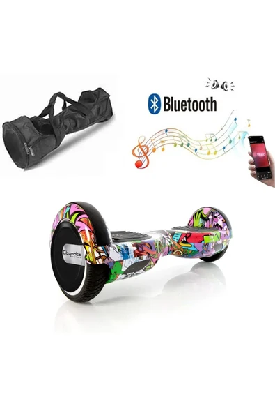 Elektrikli Kaykay Hoverboard Bluetooth Hoparlörlü 6.5 İnç Grafiti D04 - Çanta Hediye - 2