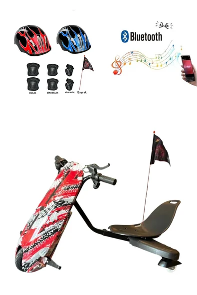 Citymate Drift Car Elektrikli Kaykay Bluetooth Dirift Kar Hoverboard Scooter + Koruma Ekipmanı D17 ürün görseli