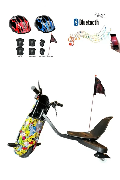 Citymate Drift Car Elektrikli Kaykay Bluetooth Dirift Kar Hoverboard Scooter + Koruma Ekipmanı D01 - 3
