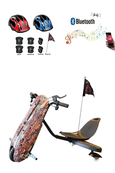 Citymate Drift Car Elektrikli Kaykay Bluetooth Dirift Kar Hoverboard Scooter + Koruma Ekipmanı D07