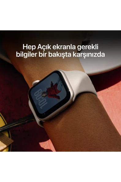 Apple Watch SE 3 GPS, 44mm Gece Yarısı Alüminyum Kasa ve Gece Yarısı Spor Kordon - S/M - Resim 5
