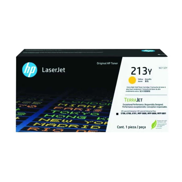 Hp 213Y-W2132Y Sarı Orijinal Toner Ekstra Yüksek Kapasiteli ürün görseli